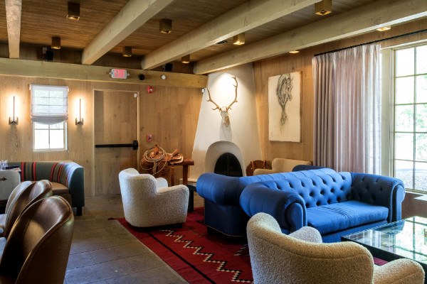 Tack Room kiva, saddle, couches